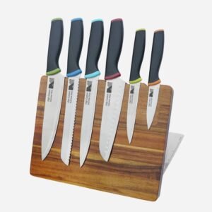 Set of 7 Acacia Knife Block Set