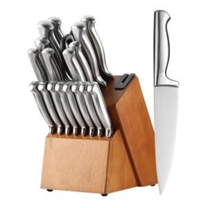 Set of 18 Acacia Knife Block Set