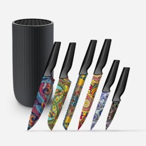 Set of 7 PP Knife Block Set